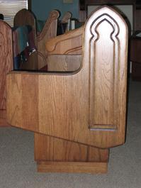 solid oak cantilevered pew end