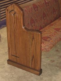 solid oak pew end