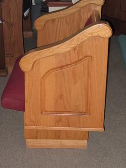 solid oak cantilevered waterfall pew end